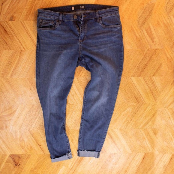 Kut From The Kloth Womens Jeans Size 14 Ankle Skinny Jeans Dark Wash Stretch - Picture 1 of 15